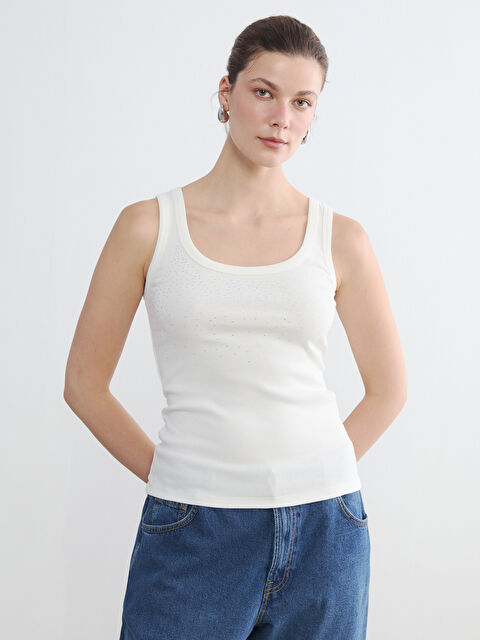 LCW EVERYDAY U Yaka Taşlı Kadın Atlet - S6MP94Z8-R9J