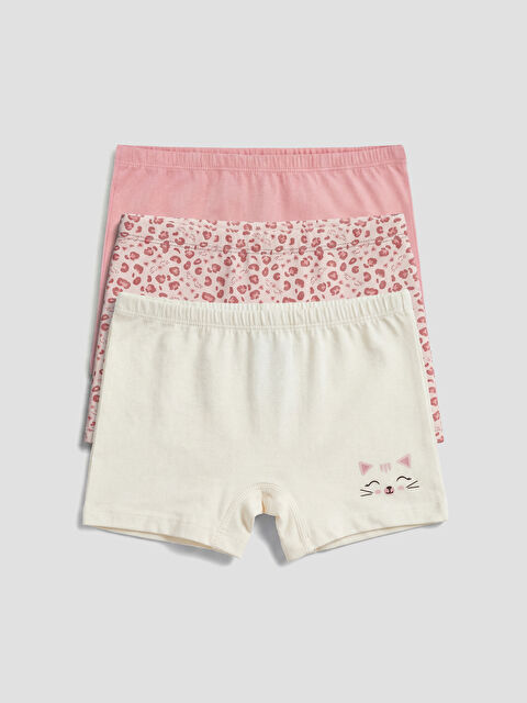 LCW Kids Baskılı Kız Çocuk Boxer 3'lü - S6MQ39Z4-LT4