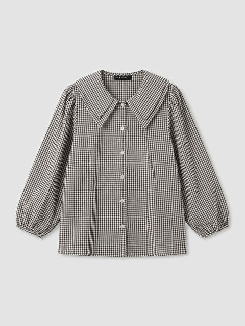 LCWAIKIKI Classic Bebe Yaka Ekose Kadın Gömlek - S6MQ63Z8-LLL