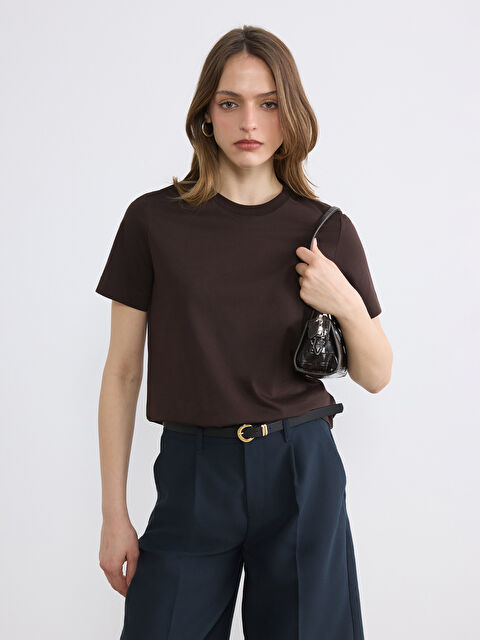 LC WAIKIKI Bisiklet Yaka Kadın Tişört - S6MQ86Z8-HDD