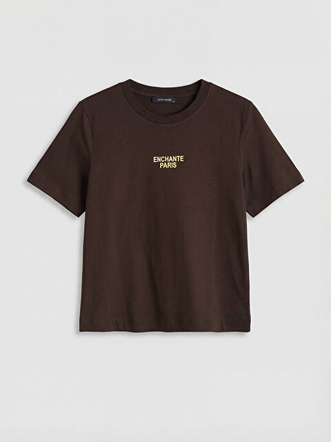 LCW Vision Bisiklet Yaka Paris Baskılı Kadın Tişört - S6MQ92Z8-HDD