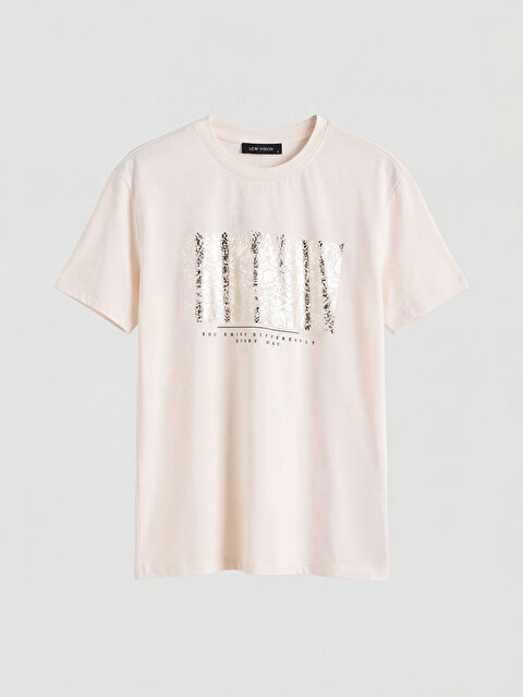 LCW Vision Bisiklet Yaka Baskılı Kadın Tişört - S6MR18Z8-FDV