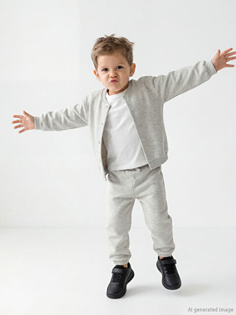 LCW baby Bisiklet Yaka Erkek Bebek Hırka ve Eşofman Altı - S6MR44Z1-847