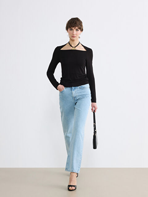 Soulife Straight Fit Kadın Jean Pantolon - S6MR50Z8-CSV