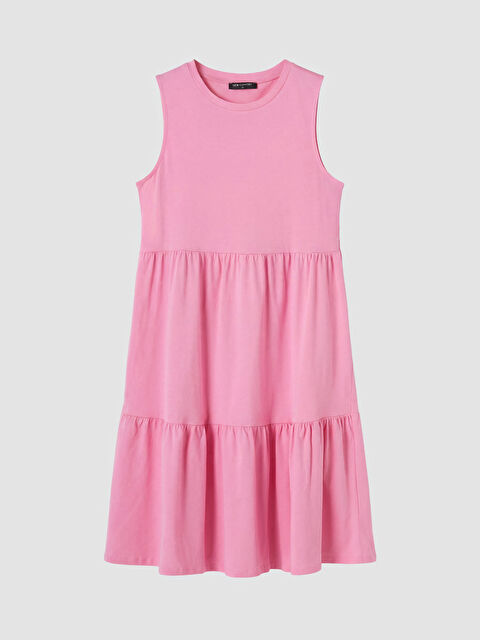 LCW Comfort Bisiklet Yaka Katkat Elbise