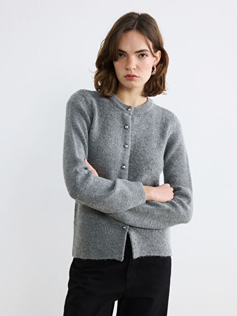 LCW Vision Bisiklet Yaka Kadın Triko Hırka - S6MR60Z8-D2X