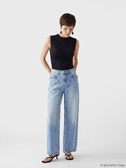 Soulife Barrel Fit Kadın Jean Pantolon