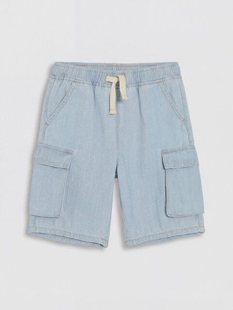 LCW Kids Beli Lastikli Erkek Çocuk Kargo Jean Şort