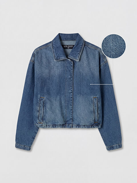LCW Vision Gömlek Yaka Kadın Jean Ceket