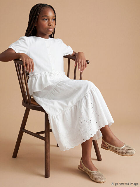 LCW Kids Beli Lastikli Fisto Detaylı Kız Çocuk Etek