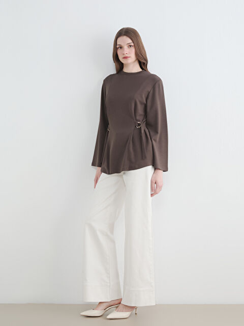 LCW Modest Yüksek Bel Wideleg Kadın Jean Pantolon - S6MU16Z8-FEW