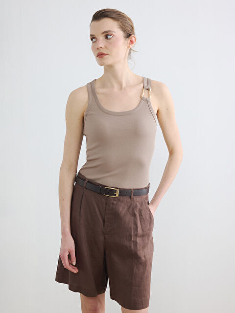 LCW EVERYDAY U Yaka Metal Aplikeli Kadın Atlet