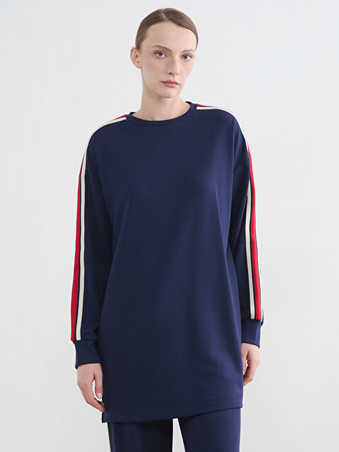 LCWAIKIKI Classic Bisiklet Yaka Oversize Kadın Sweatshirt Tunik