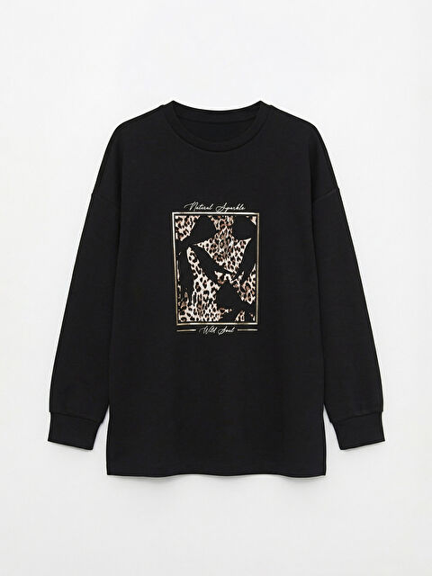 LCWAIKIKI Classic Baskılı Soft Touch Oversize Kadın Sweatshirt Tunik - S6MU66Z8-CVL