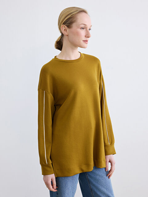 LCWAIKIKI Classic Bisiklet Yaka Soft Touch Kadın Sweatshirt - S6MU71Z8-H7S