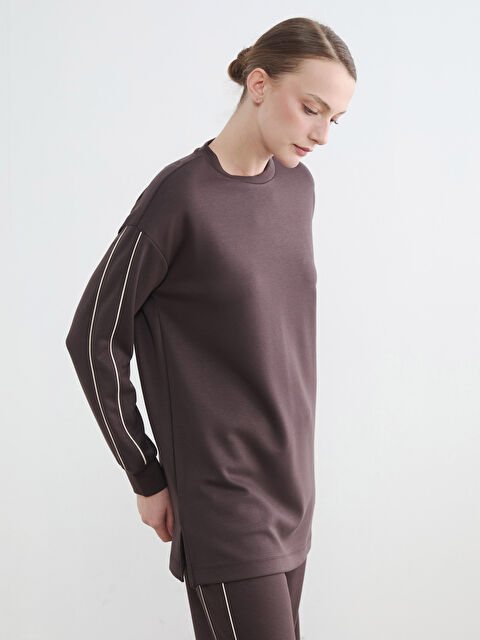 LCWAIKIKI Classic Bisiklet Yaka Soft Touch Kadın Sweatshirt