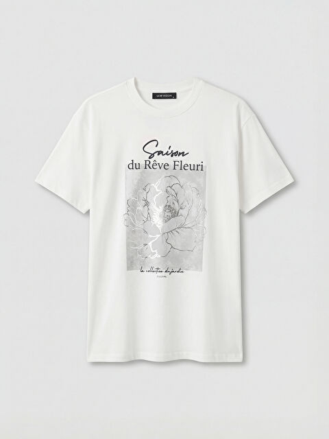 LCW Vision Bisiklet Yaka Baskılı Kadın Tişört - S6MU95Z8-R9J