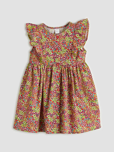 LCW Kids Fırfırlı Çiçek Desenli Kız Çocuk Elbise - S6MV28Z1-LRA