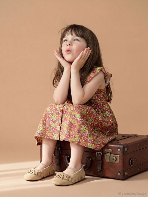 LCW Kids Fırfırlı Çiçek Desenli Kız Çocuk Elbise - S6MV28Z1-LRA