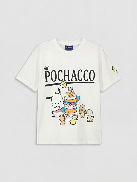 LCW Kids Bisiklet Yaka Pochacco Baskılı Kız Çocuk Tişört - S6MV58Z4-R9J