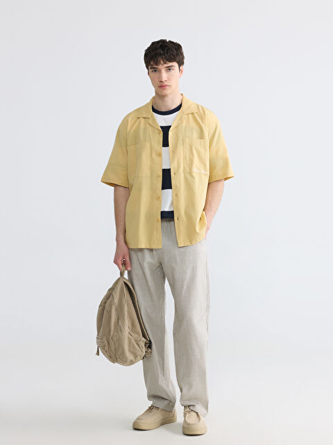 XSIDE Rahat Kalıp Keten Görünümlü Erkek Pantolon