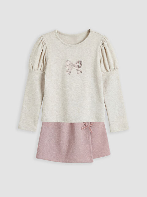 LCW baby Taşlı Kız Çocuk Bluz ve Şort Etek - S6MV86Z1-L8Q