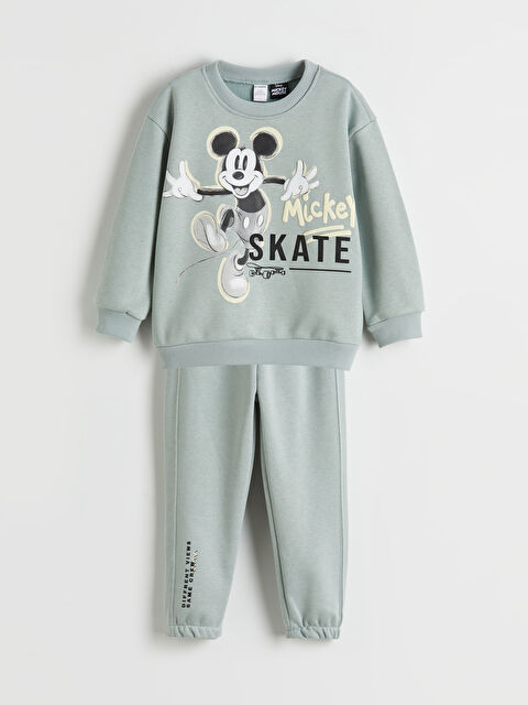 LCW Kids Mickey Mouse Baskılı Erkek Bebek Sweatshirt ve Eşofman Altı - S6MY00Z1-GD2
