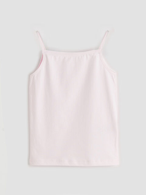 LCW Kids Kare Yaka İp Askılı Kız Çocuk İç Giyim Atlet - S6MY14Z4-QVS