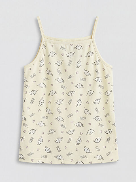 LCW Kids Kare Yaka Kız Çocuk İp Askılı Atlet