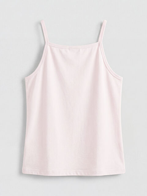 LCW Kids Kare Yaka Kız Çocuk İp Askılı Atlet