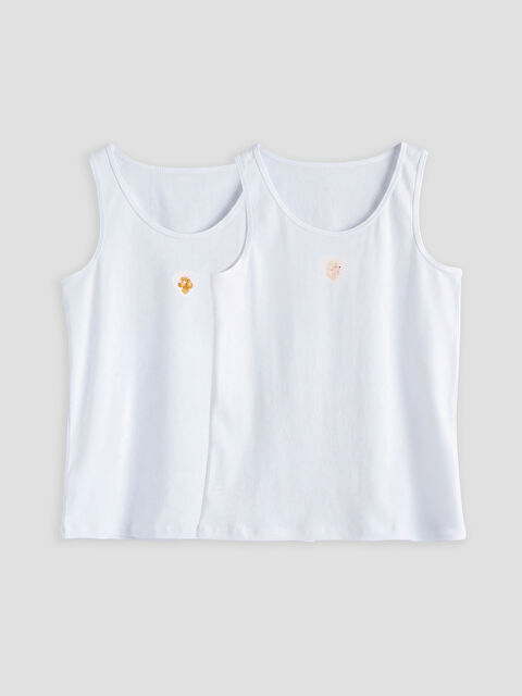 LCW Kids Bisiklet Yaka Kız Çocuk Atlet 2'li - S6MY21Z4-Q6K