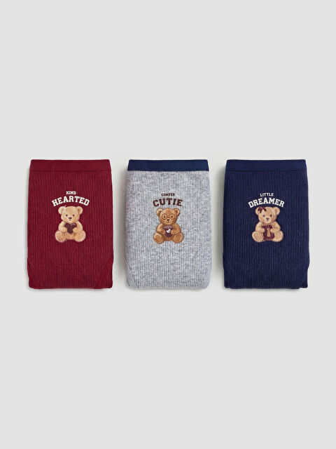 LCW Kids Ayı Teddy Baskılı Kız Çocuk Külot 3'lü - S6MY34Z4-HPN