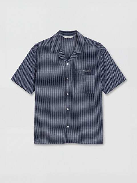 XSIDE Relax Fit Nakışlı Kareli Erkek Gömlek