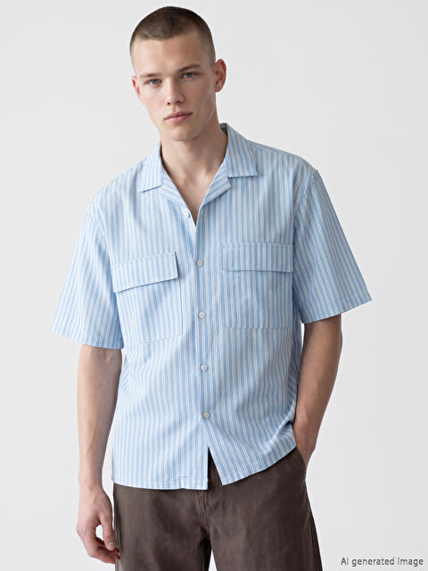 XSIDE Loose Fit Çizgili Erkek Gömlek