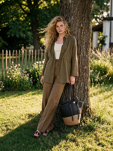 LCW STUDIO Oversize Armürlü Kadın Gömlek Tunik