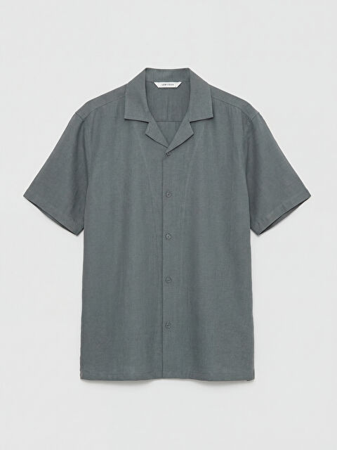 LCW Vision Standart Kalıp Keten Görünümlü Erkek Gömlek - S6N017Z8-KLD