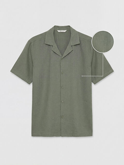 LCW Vision Standart Kalıp Keten Görünümlü Erkek Gömlek