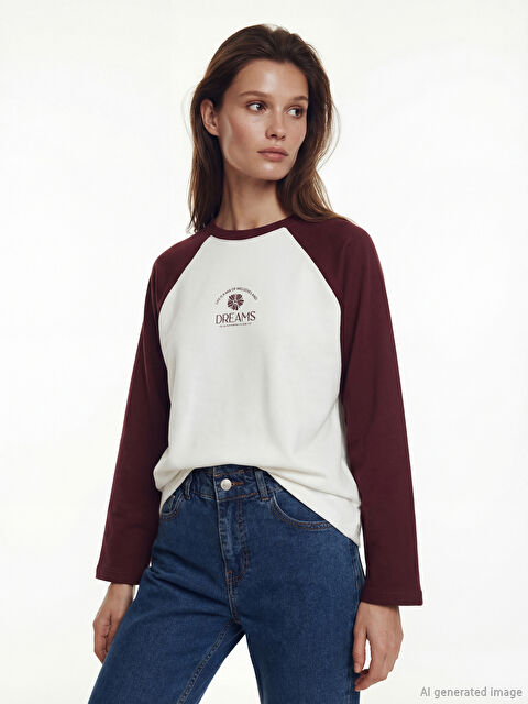 LCW Modest Baskılı Oversize Kadın Sweatshirt Tunik - S6N020Z8-R9J