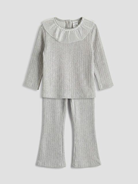 LCW Kids Kız Çocuk Bluz ve İspanyol Paça Tayt - S6N027Z1-CT3