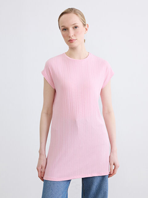 LCW ECO Bisiklet Yaka Çizgili Kadın Tunik - S6N052Z8-FPZ