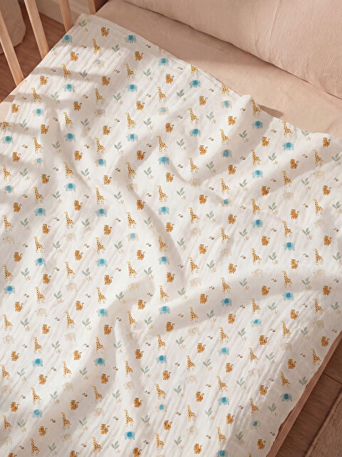 LCW baby Baskılı Erkek Bebek Müslin Örtü 80x90 cm - S6N078Z1-LRA