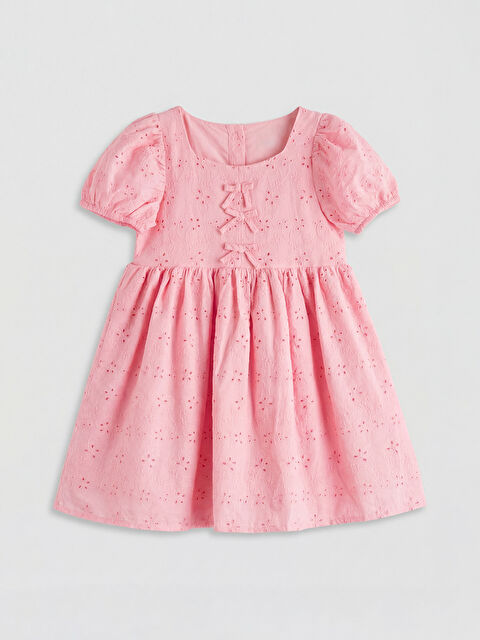 LCW Kids Kare Yaka Ajurlu Kız Çocuk Elbise	 - S6N139Z1-GA5