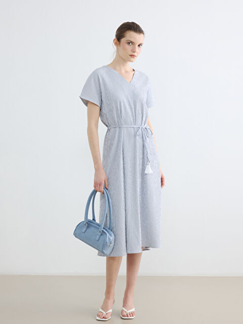 LCWAIKIKI Classic Жена Синьо Рокля