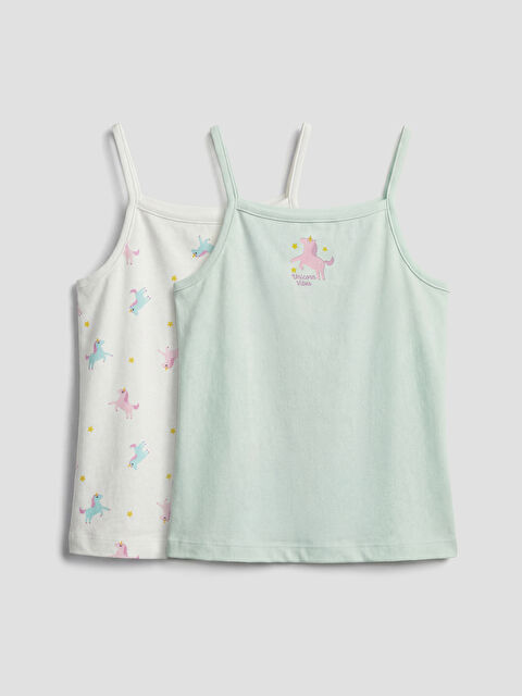 LCW Kids Kare Yaka Kız Çocuk Atlet 2'li - S6N176Z1-LRA