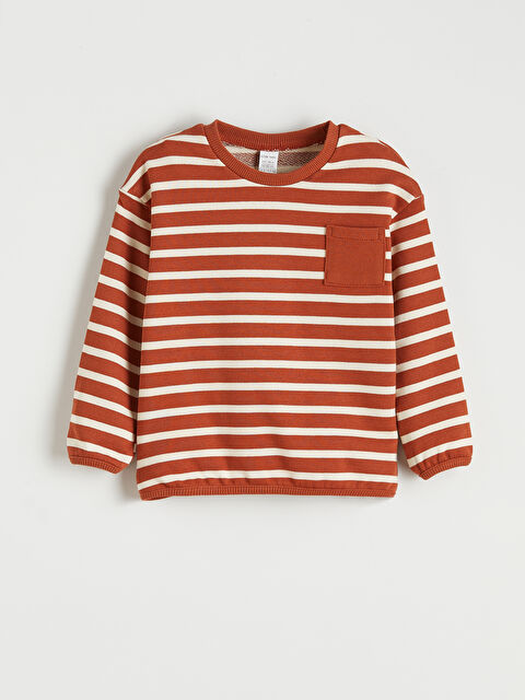 LCW baby Bisiklet Yaka Çizgili Erkek Bebek Tişört - S6N205Z1-LF0