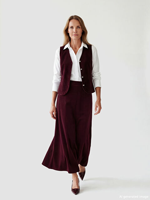 LCW Grace Beli Lastikli A Kesim Kadife Etek - S6N236Z8-ZMY