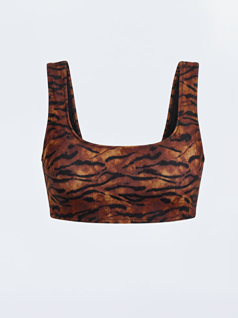 LC WAIKIKI U Yaka Leopar Desenli Kadın Bikini Üstü - S6N239Z8-LEW