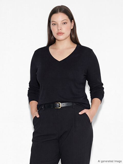 LCWAIKIKI Basic V Yaka Kadın Body