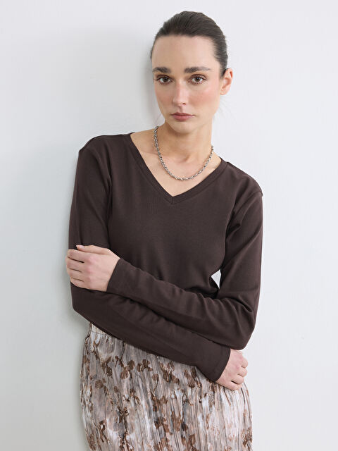 LCWAIKIKI Basic V Yaka Kadın Body - S6N268Z8-HMK