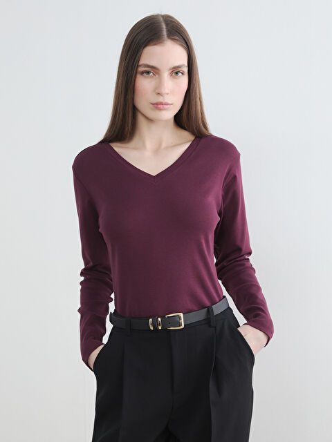 LCWAIKIKI Basic V Yaka Kadın Body - S6N268Z8-HQT